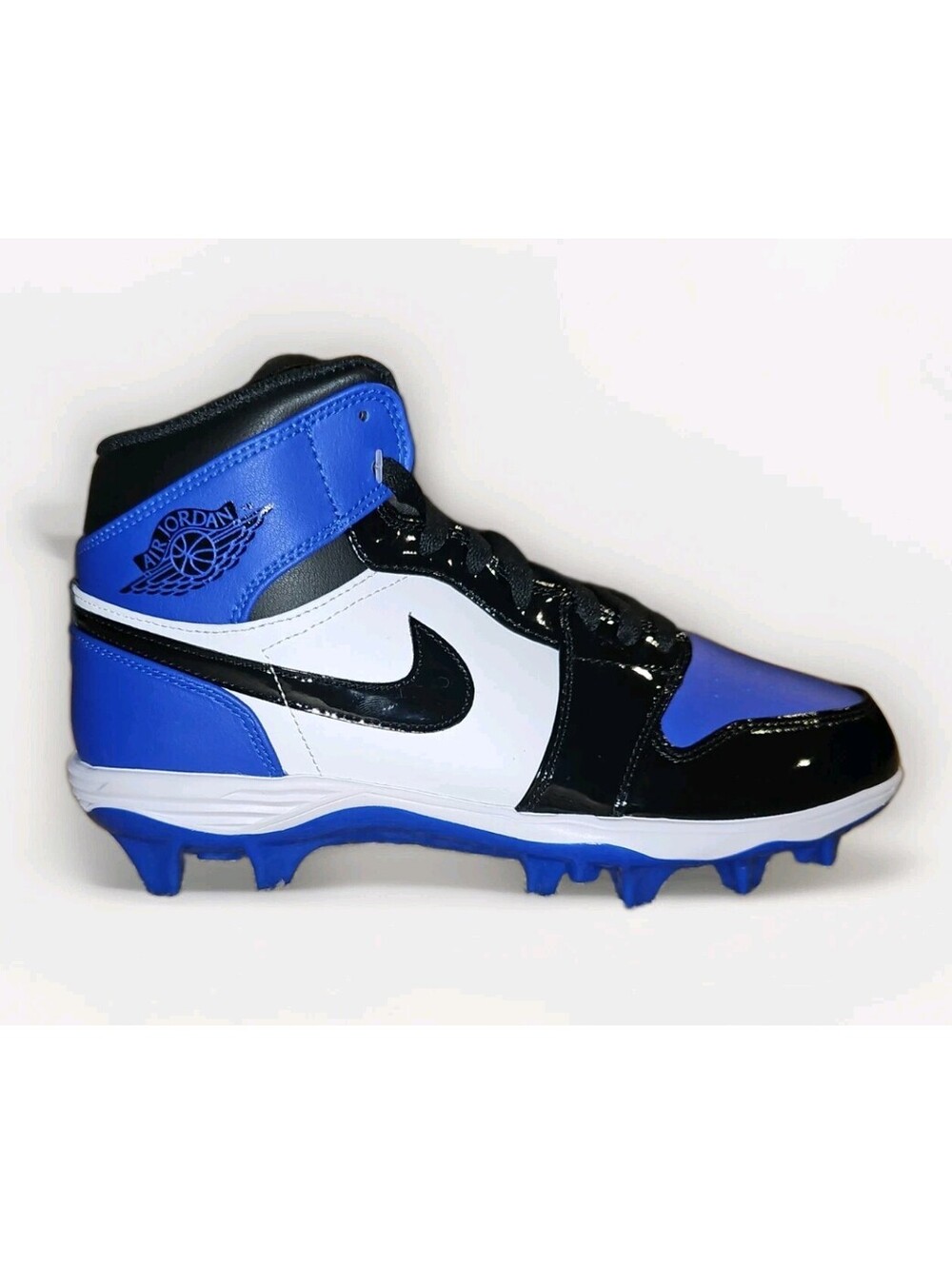 Size 9.5 Jordan 1 Mid TD Cleat 'Royal Toe' Football Cleats